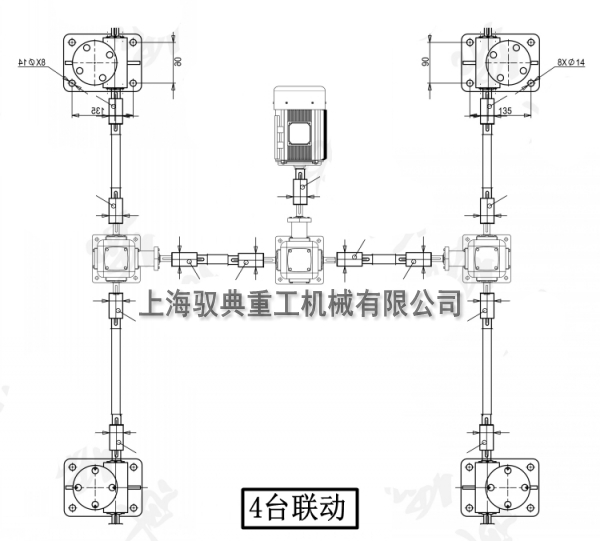4臺聯(lián)動絲桿升降機(jī)