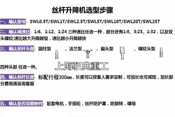 絲桿升降機選型應確認好哪些參數(shù)